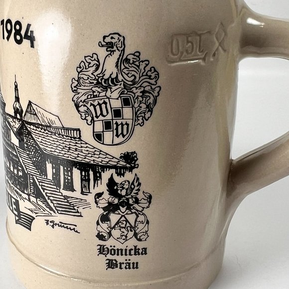 Vtg Oktoberfest 1984 Beer Stein Mug .5 L Stoneware Studio Wagner 8671 Barware - Picture 8 of 11
